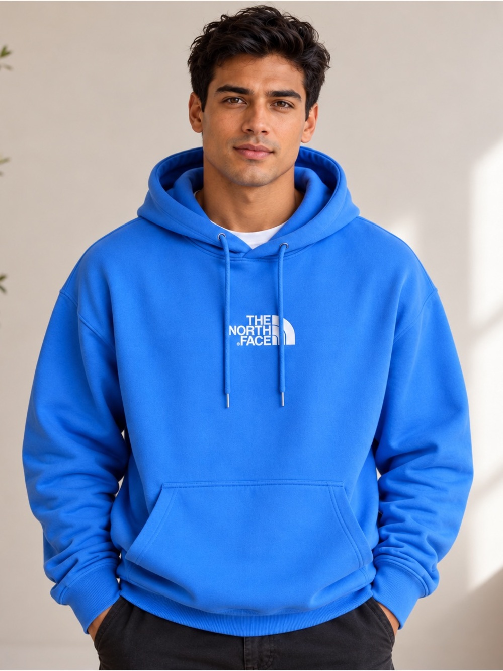 The North Face Horizon Blue Oversized Hoodie XXL Logo Pullover